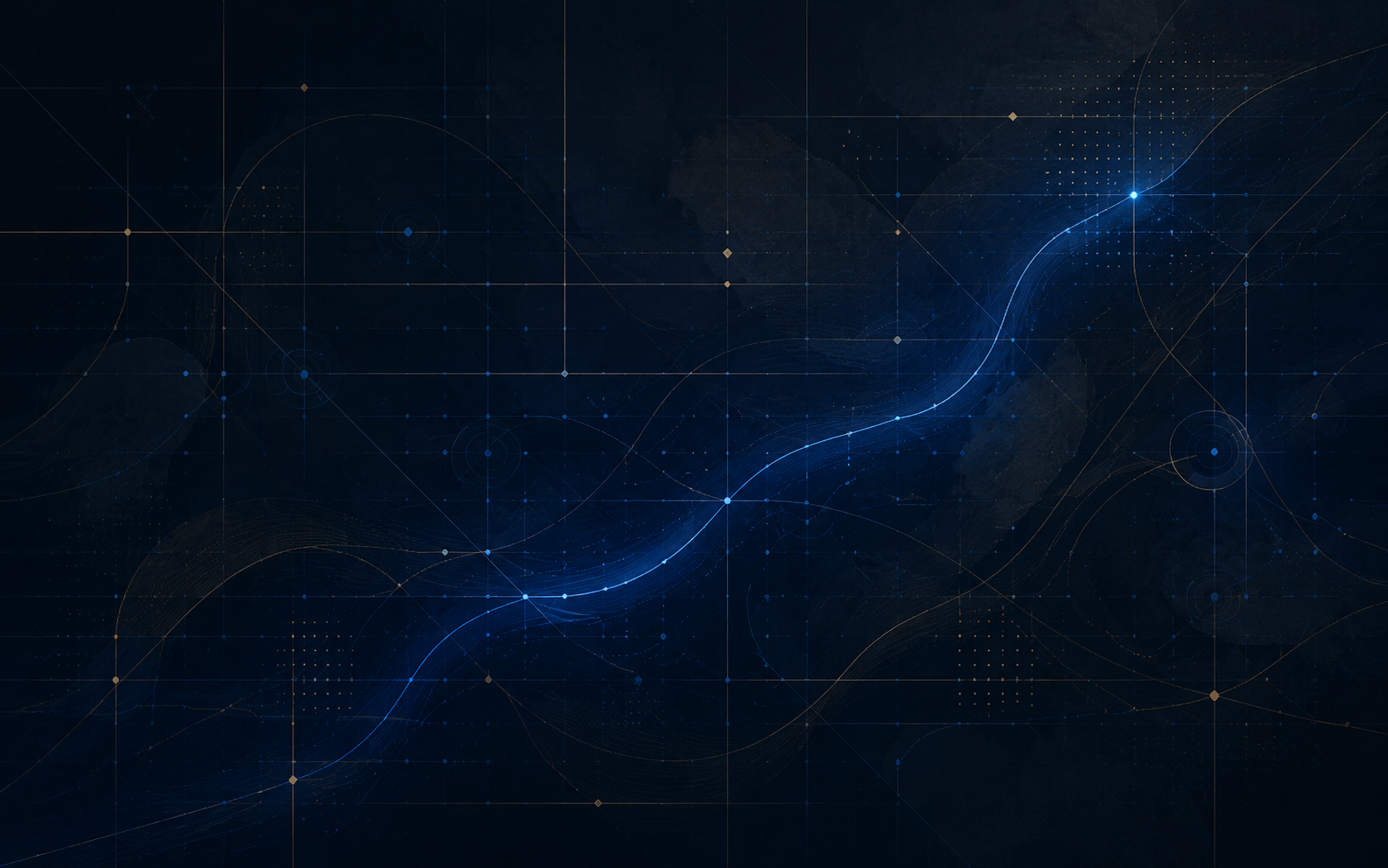 Abstract strategic pathways converging toward a clear direction